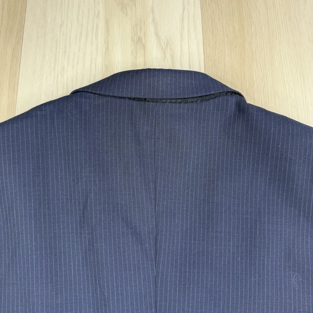 Brooks Brothers Fitzgerald BrooksCool Wool Blazer Blue Striped Mens Size 41L